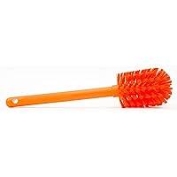 SPARTA Large Water Bottle Brush Ideal for Wide-Mouth Jars, Bottles and Tumblers, Dishwashing Tool with Handle for Home and Commercial Kitchens, Plastic, 12 Inches, Orange