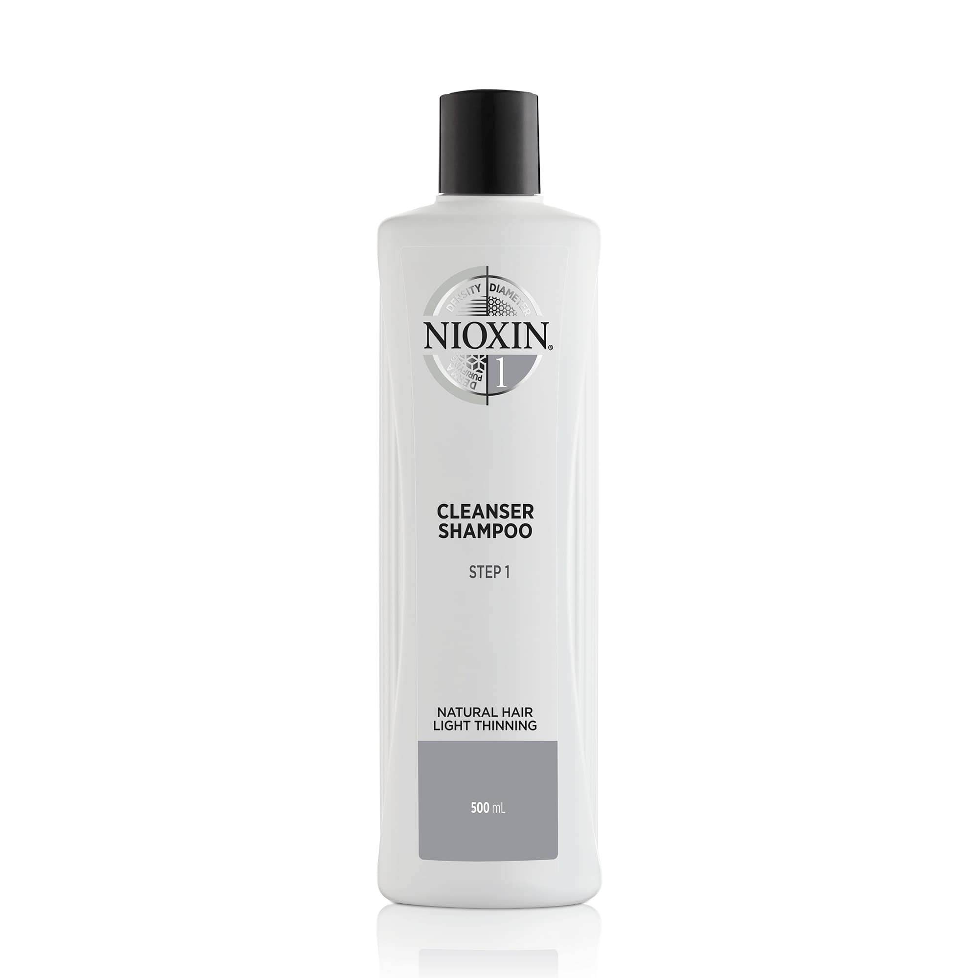 Nioxin System 1, Cleansing Shampoo With Peppermint Oil, Treats Sensitive Scalp & Provides Moisture, For Natural Hair with Light Thinning, Various Sizes