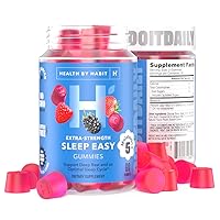 Health By Habit Sleep Supplement (60 Gummies) - 5mg Melatonin, Support Deep Restful Sleep, Relaxation, and Calmness, Mixed Berry Flavor, Vegetarian, Gluten Free, Non-GMO