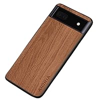 Creative Wood Grain Wear Resistant Phone Case Back Cover for Google Pixel 7 6 5 4 Pro 6A 5A 4A XL 4G 5G, Soft TPU Border Shockproof Shell(Tan,Pixel 6 Pro)