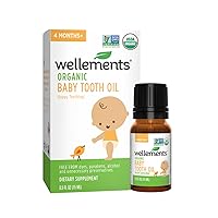 Wellements Organic Baby Tooth Oil | Happy Teething for Babies, Blend of Clove Oil, Spearmint Leaf & Olive Oil, No Benzocaine or Belladonna | 0.5 Fl Oz, 4 Months +