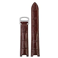 Genuine Leather Watchband Men Women For Cartier PASHA W3108/HPI004 Folding Buckle Concave Strap 21x15m 20x12mm 18x10mm Watchbands (Color : 26mm, Size : 18.10mm)
