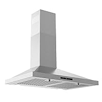 Range Hood 30 inch, Vent Hoods 30 inch Stainless Steel, 450 CFM Ductless/Ducted Convertible Kitchen Hood with LED Light Baffle Filters, 3 Speed Exhaust Fan,Touch Control