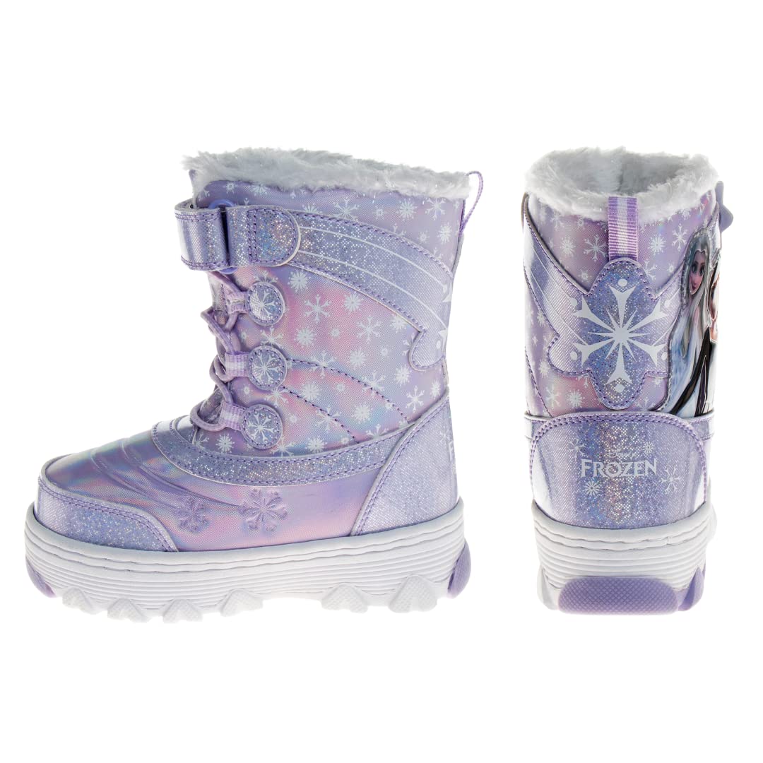 Disney Girls’ Frozen Boots – Elsa and Anna Fur Trim Snow Boots (Toddler/Little Kid)