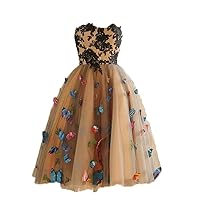 Strapless Short Prom Dresses Butterfly Wedding Party Gown