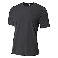 A4 Big Boys' Moisture Wicking Poly T-Shirt, Graphite, Large