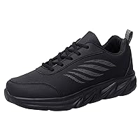 Men's Non Slip Work Shoes Mens Running Shoes Lace Up Flat Bottom Tennis Walking Sneakers Casual Lightweight Work Sport Shoes
