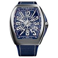 Franck Muller Vanguard Mens Automatic Date Blue Face Blue Rubber Strap Watch V 45 SC DT Yachting AC.BL