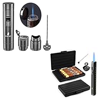 4 in 1 Cigar Lighter & XIFEI Aluminum Alloy Cigar Humidor with Cigar Lighter Set