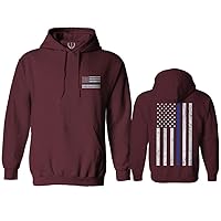 VICES AND VIRTUES American Flag Thin Blue Line USA Police Support Lives Matter Hoodie