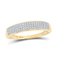Jewels By Lux 10K Yellow Or White Gold Mens Round Diamond Wedding Pave Band Ring 1/5 Cttw, Mens Size: 7-13