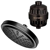 HOPOPRO Upgraded 7-inch High Pressure Fixed Shower Head & 18-Stage Shower Filter for Healthy Luxury Shower Experience Even at Low Water Flow