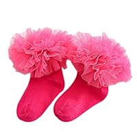 Girl Lace Tutu Socks Baby Toddler Girls Eyelet Ruffle Lace Dance Dressy Socks 2-8T
