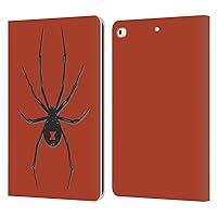 Head Case Designs Black Widow Insect Lady Hale Spider Brooch Leather Book Wallet Case Cover Compatible with Apple iPad 9.7 2017 / iPad 9.7 2018