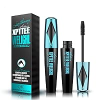 4D Silk Fiber Lash Mascara, Black Volume and Length, Makeup Mascara Voluptuous Intense Length No Flaking Smudging Clumping, Waterproof, Thick, All Day Exquisitely Full, (Pack of 1)