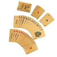 ERINGOGO 1 Set Entertainment Porp Trick Cards Poker Cards Games Playing Game Foil Poker Cards Game Party Favors Waterproof Playing Cards Deck Shiny Playing Cards Deck of Gold Leaf Gift 24k