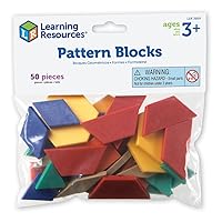 Learning Resources Pattern Blocks Smart Pack, Developmental Toy, Shapes, Patterns, 50 Pieces