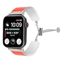 Juzzhou Watch Bands for Apple Watch iWatch 38mm/40mm/42mm/44mm Series 1/2/3/4 Stainless Steel Replacement with Metal Adapter
