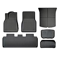 SUPER LINER Floor Mats for Tesla Model Y 5-Seat 2021-2023 2024 Custom Fit All Weather TPE Cargo Liner Cargo Trunk Accessories (Does NOT fit 7-Seat)
