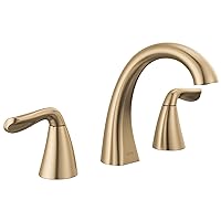 Delta Faucet Arvo Widespread Bathroom Faucet 3 Hole, Gold Bathroom Faucet, Bathroom Sink Faucet, Drain Assembly Included, Champagne Bronze 35840LF-CZ