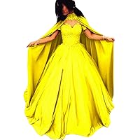 Women's Off Shoulder Sweetheart Quinceanera Dresses Cape Long Two Piece Prom Dress