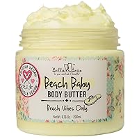 Beach Baby Body Butter - Moisturizing Shea Cream for Women - Vegan, Cruelty& Oil-Free - Helps Prevents Pregnancy Stretch Marks 6.76-oz