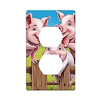 (Funny Cute Pig) Modern Wall Panel, Switch Cover, Decorative Socket Cover For Socket Light Switch, Switch Cover, Wall Panel.