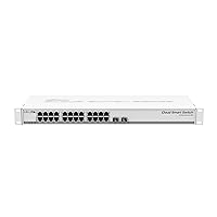 Mikrotik CSS326-24G-2S+RM Managed Gigabit Ethernet (10/100/1000) Supports Power Over Ethernet (PoE) 1U Network Switch, White