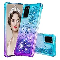 Aikukiki Case for Galaxy A15 5G,Flowing Bling Liquid Gradient Sparkle Moving Glitter Quicksand Waterfall Anti-Fall Girls Women Protect Phone Case for Samsung Galaxy A15 5G (Blue/Purple)