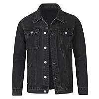 Men'S Denim Jackets Distressed Vintage Jean Jacket Single Breasted Windbreaker Slim Fit Denim Jacket Men Outerwear Coat