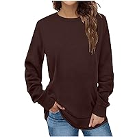 Anjikang Sweatshirt for Women Casual Long Sleeve Crewneck Pullover Fall Winter Fashion Going Out Tops Teen Girls Trendy Stuff