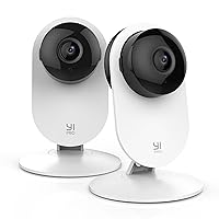 YI Pro 2K Home Security Camera, 2.4Ghz Indoor Camera with Person, Vehicle, Animal Smart Detection, Phone App for Baby, Pet, Dog Monitoring, Compatible with Alexa and Google Assistant 2Packs