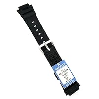 18mm Kreisler Polyurethane Rubber Black Watch Band Mens PS 2