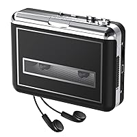 Cassette Player Walkman - Compact Tape Player Portable Recorder with Earphone-Convert Audio Music Cassette to MP3 Digital, Compatible with Laptop/PC/MAC- for Entertainment, Travel, Light Sports(Black)