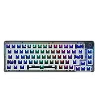 EPOMAKER TH68 65% 68 Keys RGB Hot Swappable Bluetooth 5.0/2.4Ghz Wireless/USB-C Triple Modes Keyboard DIY Kit with Rotary Knob, Compatible with 3 Pin/5 Pin Gateron Otemu Kail Switch (Smokey Black)