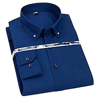 Men's Social Long Sleeve Collar Up Dress Shirt Business Casual Shirts
