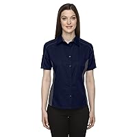 Fuse Ladies Spread Collar Color-Block Shirt, NAVY 849, XX-Large