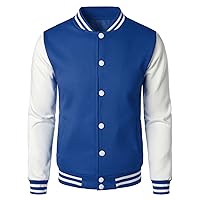 HOOD CREW Mens Fashion Varsity Jackets Casual College Baseball Letterman Coat