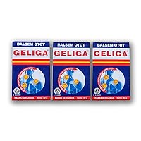 3X Geliga Muscular Balm 40gr for for Muscle, Joint Aches, Back Pain, Headache, Cold by Eagle Brand