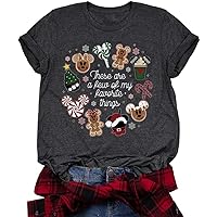 It's The Most Wonderful Time Christmas Shirts Women Santa Snowman Reindeer T-Shirts Xmas Graphic Tee Holiday Tops