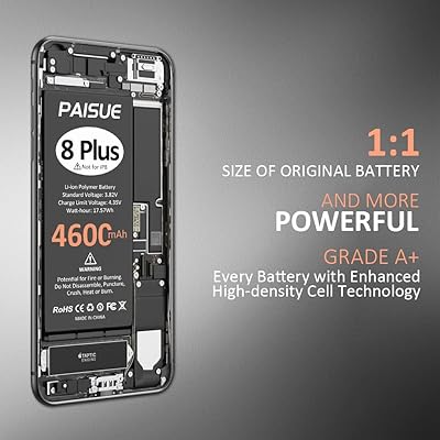 (4600mAh) Battery for iPhone 8 Plus, 2024 New Upgraded Version Higher  Capacity 0 Cycle Replacement Battery for iPhone 8 Plus Model A1864, A1897,  A1898
