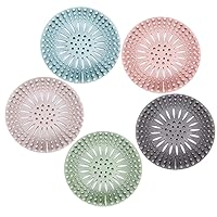 Silicone Hair Catcher Shower Drain Covers, Easy to Install and Clean Suit，Universal Rubber Sink Strainerfor Bathroom Bathtub and Kitchen (5 Pack)