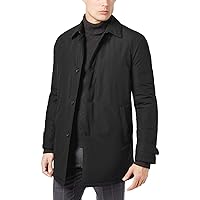 Ralph Lauren Mens Lerner Solid Over Coat, Black, 48 Regular