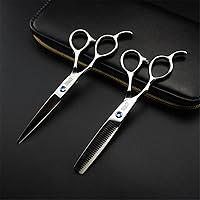 Left Hand Barber Scissors Set Professional Hair Cutting Scissors Kit 6.0/5.5 Inch 440C Stainless Steel for Barber, Salon, Home,6.0Inch