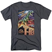 Jurassic Park/Rex In The City - S/S Adult 18/1 - Charcoal - 3X