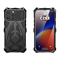 for iPhone 12 Case Shockproof Armor Metal Bumper Cover Aluminum Alloy Bumper Case Anti Drop Full Body Protective Cases (Color : Black, Size : for iPhone 11pro)