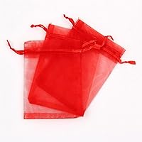 100 Pcs Organza Gift Bag, Organza Bags with Drawstring Great for Mother's Day Wedding Bridal Showers Kids Parties Party Favor Small Jewelry Snack Cookie Popcorn Candy Pouches Soaps-3-9x12cm(4x5in)