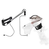 Hair Steamer Natural Black Hair Mister Hooded Ozone O3 Micro Mist Hair Care Professional Machine White UV Paint Stand Hair Deep Conditioning Wall-Mounted Elitzia ET01408W