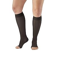 AW Style 41 Sheer Support 15-20 mmHg Moderate Compression Open Toe Knee High Stockings Black XLarge