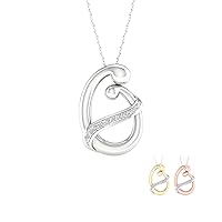 IGI Certified 1/20Ct TDW Diamond Sterling Silver Pendant and Necklace For Women.